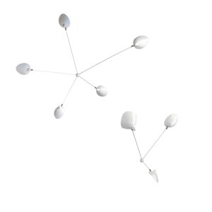 White Spider Sconces - One 5-Arms and One 3-Arms