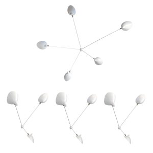 White Spider Sconces - One  5-Arms and Three 3-Arms