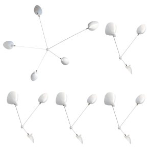 White Spider Sconces - One 5-Arms and Four 3-Arms