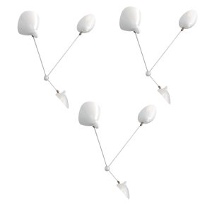 White Spider Sconces - Three 3-Arms