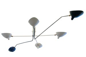 Serge Mouille Ceiling Lamp - 6 Arms - B&W